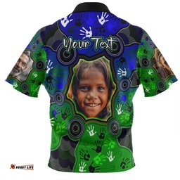 Amazing Aussie Australia Torres Strait Islands Custom Aboriginal Dot Art Indigenous Handprints Personalised Photo Hawaiian Shirt