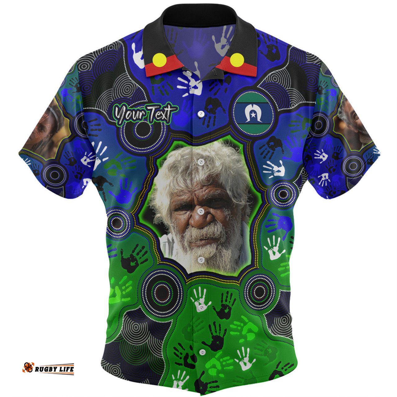 Amazing Aussie Australia Torres Strait Islands Custom Aboriginal Dot Art Indigenous Handprints Personalised Photo Hawaiian Shirt
