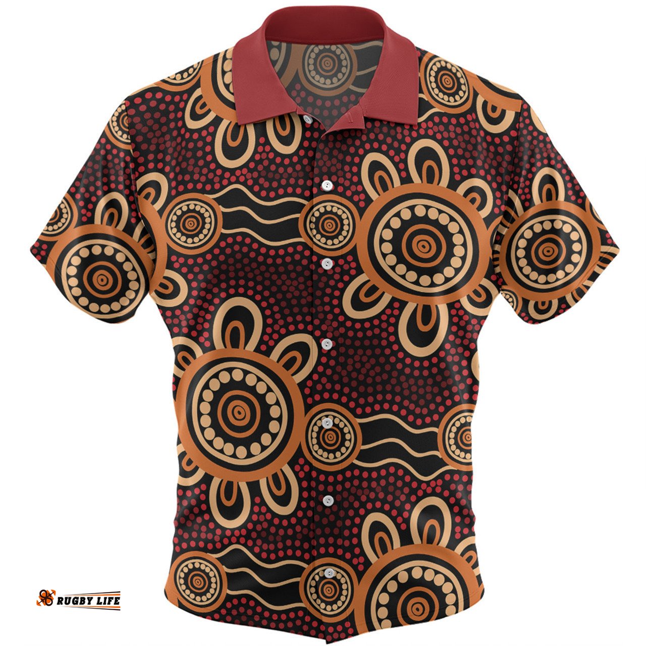 Amazing Aussie Australia Dot Painting Inspired Aboriginal Aboriginal Dot Pattern Painting Art Hawaiian Shirt