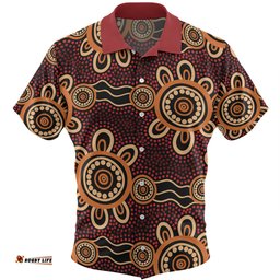Amazing Aussie Australia Dot Painting Inspired Aboriginal Aboriginal Dot Pattern Painting Art Hawaiian Shirt