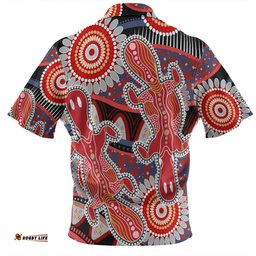 Amazing Aussie Australia Platypus Aboriginal Red Platypus With Aboriginal Art Dot Painting Patterns Inspired Hawaiian Shirt
