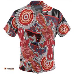 Amazing Aussie Australia Platypus Aboriginal Red Platypus With Aboriginal Art Dot Painting Patterns Inspired Hawaiian Shirt