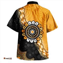 Amazing Aussie Australia Aboriginal Indigenous Dot Painting Half People Setting Symbols Hawaiian Shirt