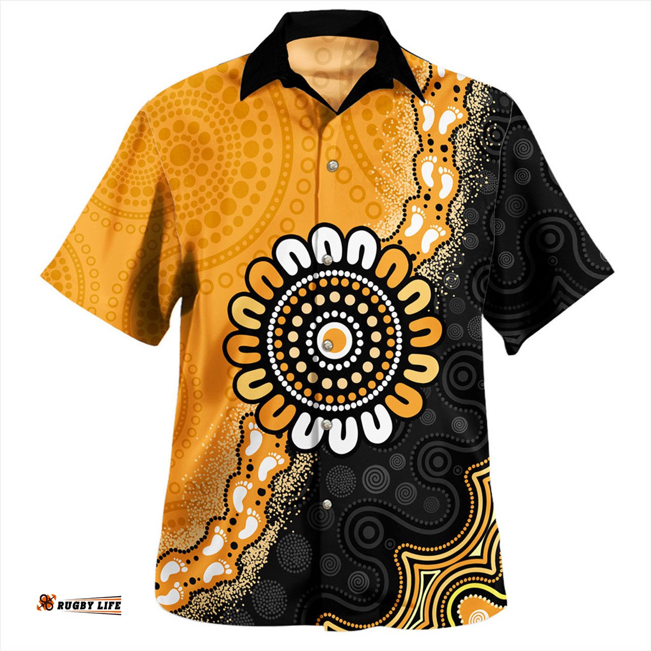 Amazing Aussie Australia Aboriginal Indigenous Dot Painting Half People Setting Symbols Hawaiian Shirt