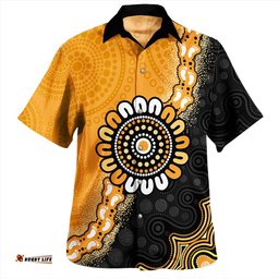 Amazing Aussie Australia Aboriginal Indigenous Dot Painting Half People Setting Symbols Hawaiian Shirt