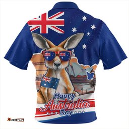 Amazing Aussie Australia Happy Australia Day Kangaroo With Sydney Opera House At Sunset Hawaiian Shirt