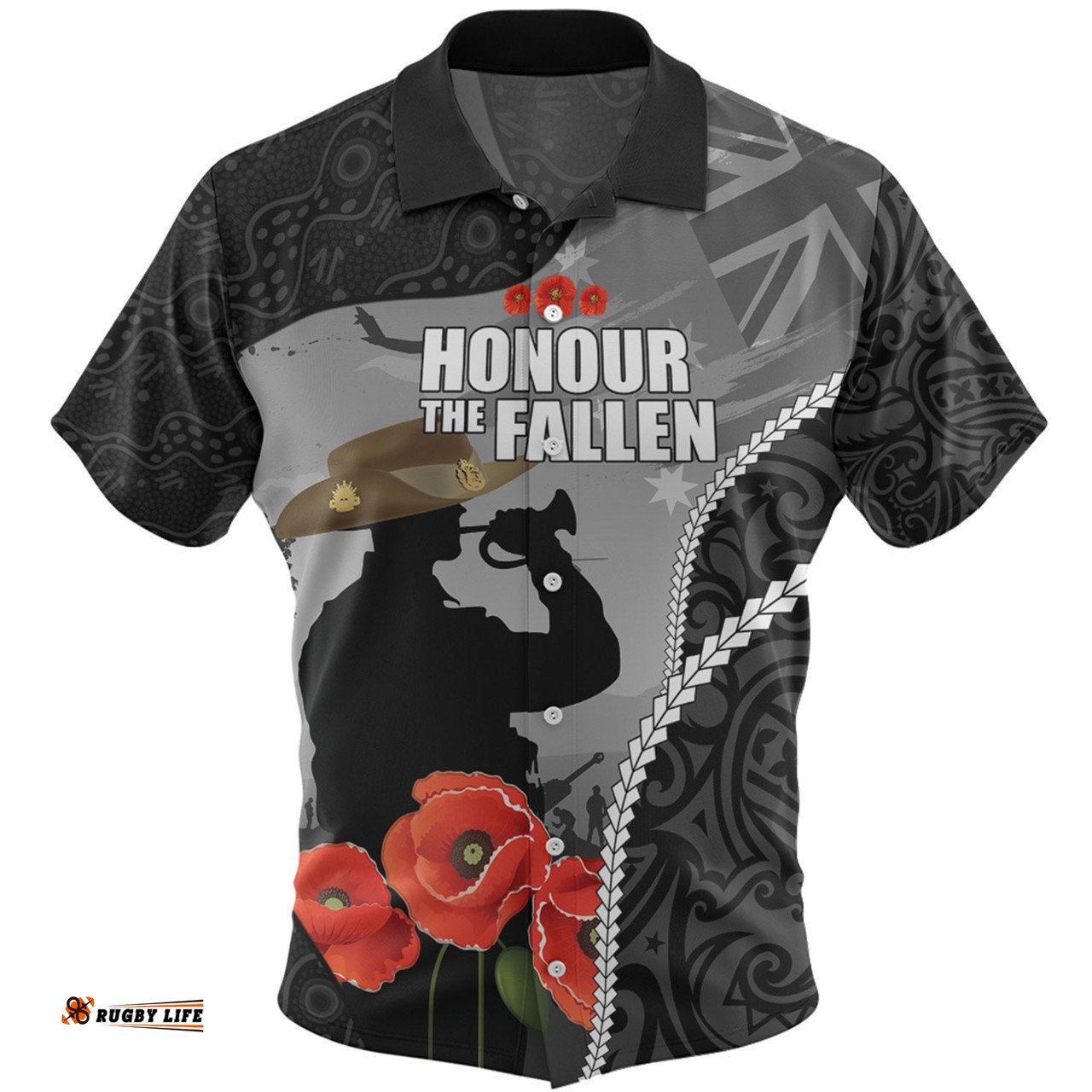 Amazing Aussie Australia Anzac Day Custom Australia And New Zealand Warriors Honour The Fallen Lest We Forget Hawaiian Shirt