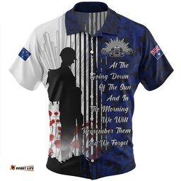Amazing Aussie Australia Spirit Of Remembrance Day Lest We Forget Blue Hawaiian Shirt