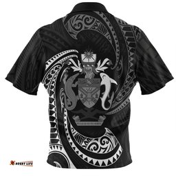 Amazing Aussie Australia South Sea Islanders Solomon Islands White Tribal Wave Pattern Hawaiian Shirt