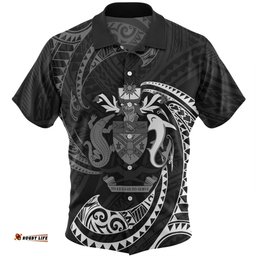 Amazing Aussie Australia South Sea Islanders Solomon Islands White Tribal Wave Pattern Hawaiian Shirt