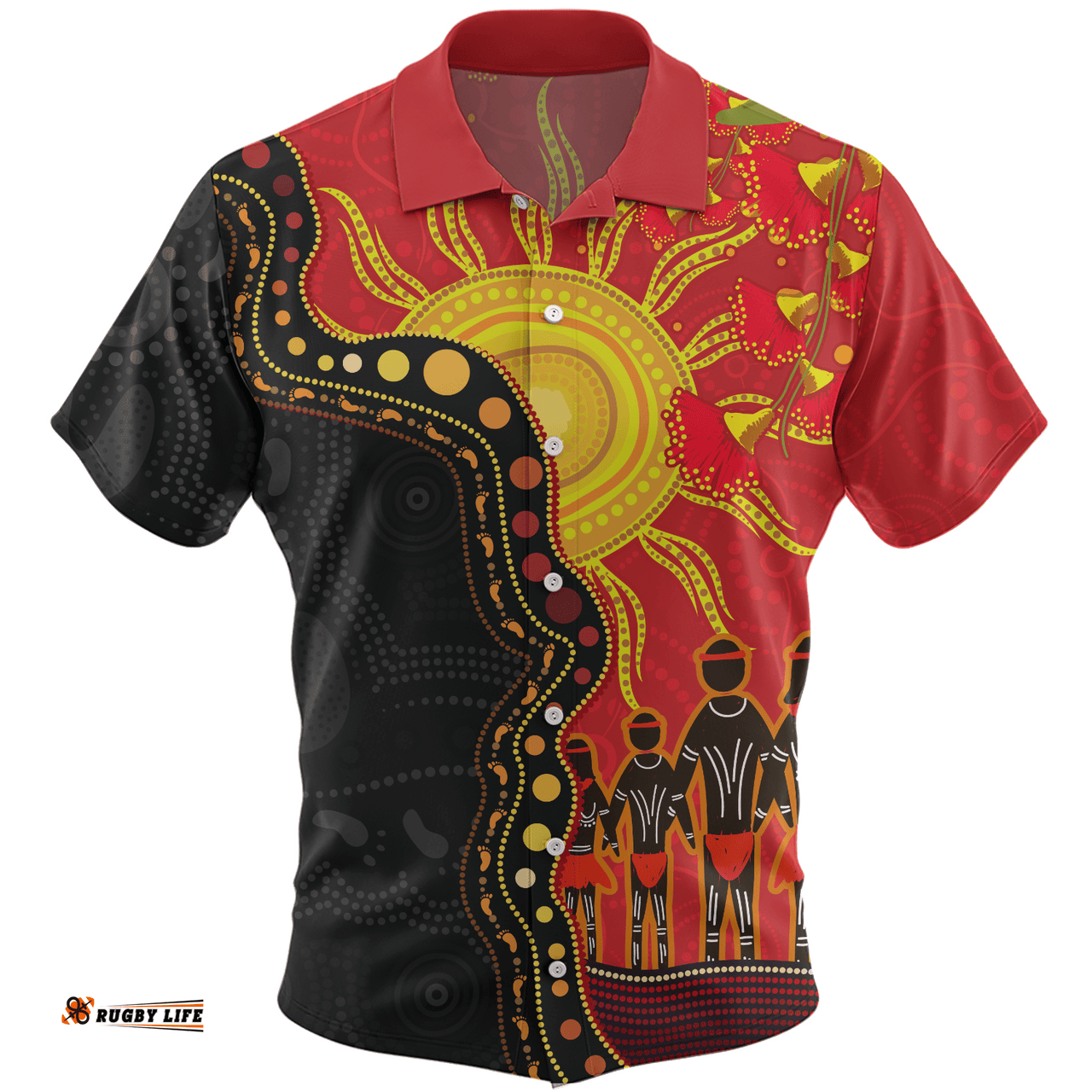 Amazing Aussie Australia Indigenous Dot Painting Inspired By The Aboriginal Flag Hawaiian Shirt