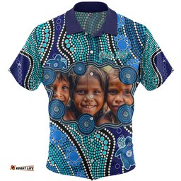 Amazing Aussie Australia Personalised Aboriginal Custom River And Turtles Dot Art Painting Blue Hawaiian Shirt