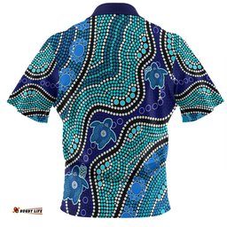 Amazing Aussie Australia Personalised Aboriginal Custom River And Turtles Dot Art Painting Blue Hawaiian Shirt
