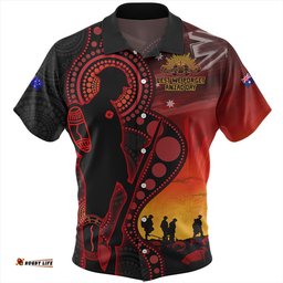 Amazing Aussie Australia ANZAC Day Aboriginal Guardians Of The Dawn Hawaiian Shirt