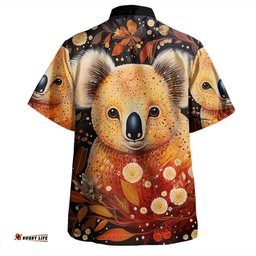 Amazing Aussie Australia Koala Custom Aboriginal Koala With Golden Wattle Flowers Hawaiian Shirt
