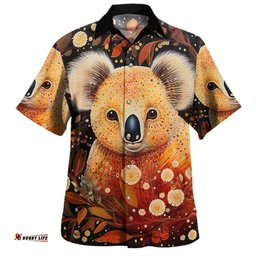 Amazing Aussie Australia Koala Custom Aboriginal Koala With Golden Wattle Flowers Hawaiian Shirt