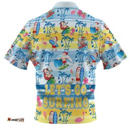 Amazing Aussie Australia Surfing Christmas Tropical Santa Let's Go Surfing Hawaiian Shirt