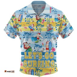 Amazing Aussie Australia Surfing Christmas Tropical Santa Let's Go Surfing Hawaiian Shirt