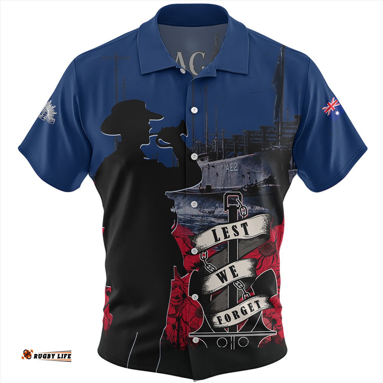 Amazing Aussie Australia Anzac Day Lest We Forget Royal Australian Navy Hawaiian Shirt