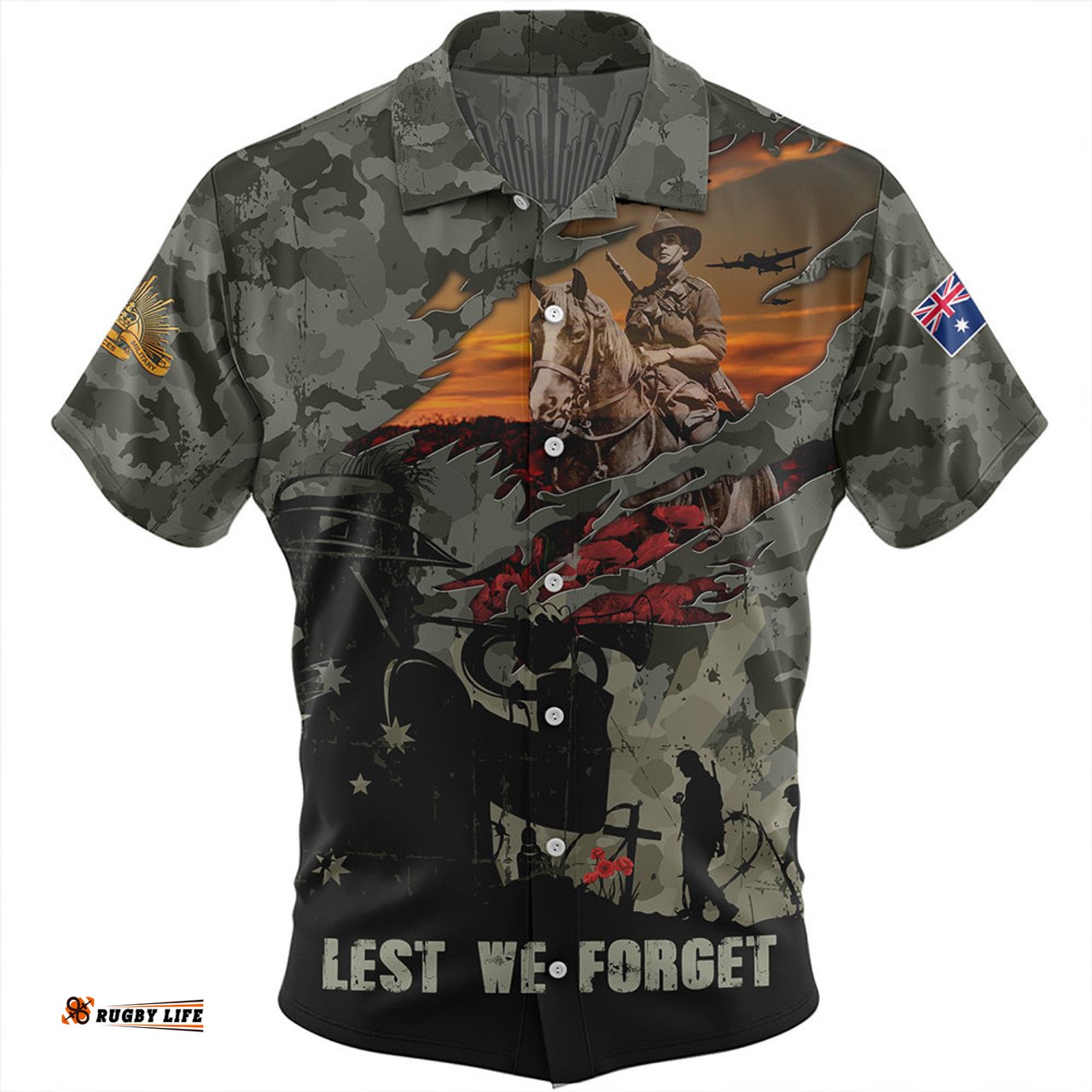 Amazing Aussie Australia Remembrance And Valor Lest We Forget The Fallen Hawaiian Shirt