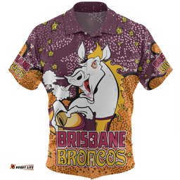 Amazing Aussie Brisbane Broncos Custom Team With Dot And Star Patterns For Tough Fan Hawaiian Shirt