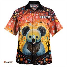 Amazing Aussie Australia Koala Custom Aboriginal Koala With Flowers Hawaiian Shirt