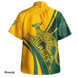 Amazing Aussie Australia Wallabies Squad Aboriginal Pattern Inspired Hawaiian Shirt