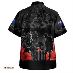 Amazing Aussie Australia Anzac Lest We Forget Light Horse Design Hawaiian Shirt