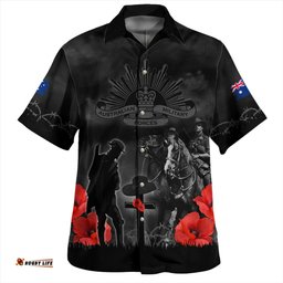 Amazing Aussie Australia Anzac Lest We Forget Light Horse Design Hawaiian Shirt