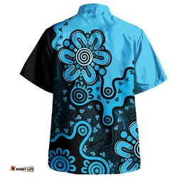 Amazing Aussie Australia Aboriginal Style Of Background Blue Hawaiian Shirt