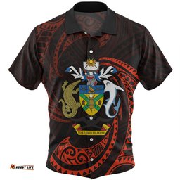 Amazing Aussie Australia South Sea Islanders Solomon Islands Red Tribal Wave Pattern Hawaiian Shirt