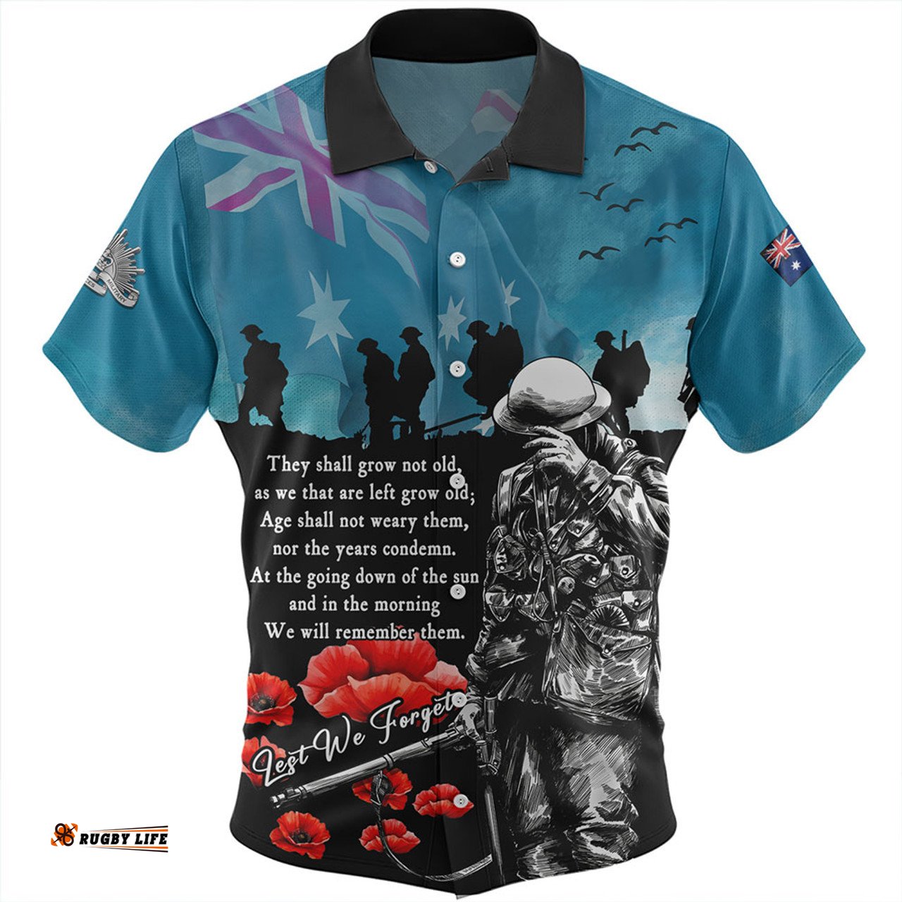 Amazing Aussie Australia Anzac Day Blue Horizon Of Sacrifice Hawaiian Shirt