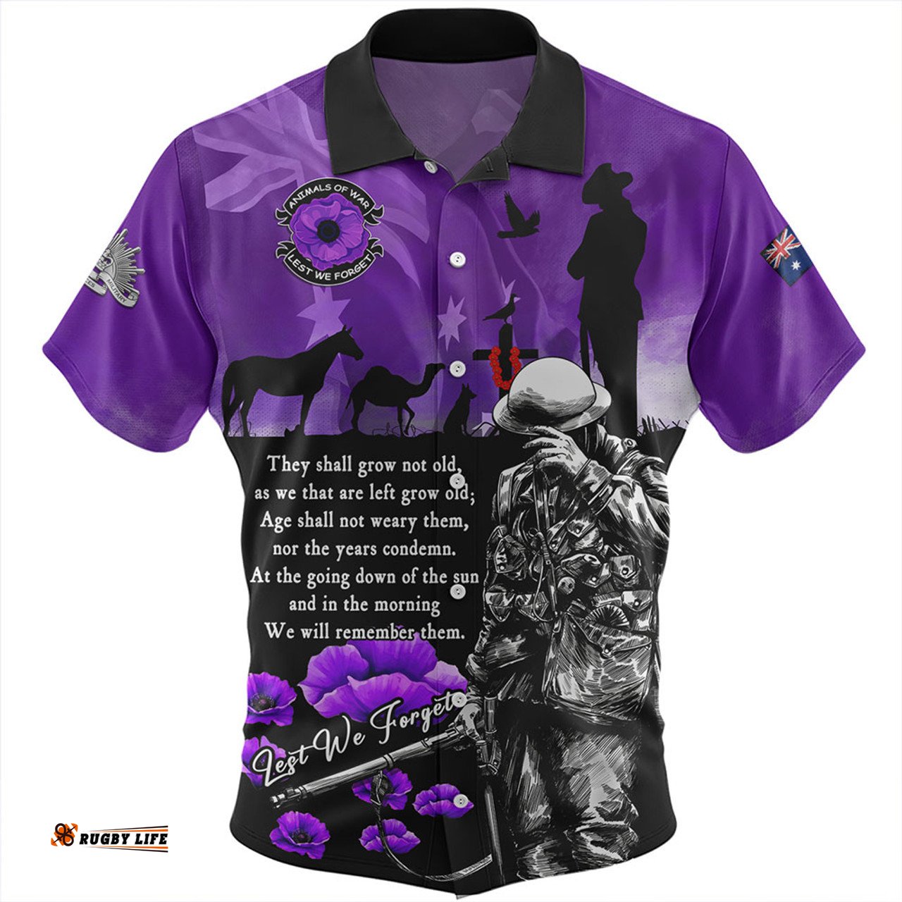 Amazing Aussie Australia Anzac Day Remembering The Animals Victims Of War Hawaiian Shirt