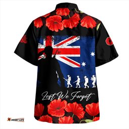 Amazing Aussie Australia Anzac Day Lest We Forget Grunge Flag Hawaiian Shirt