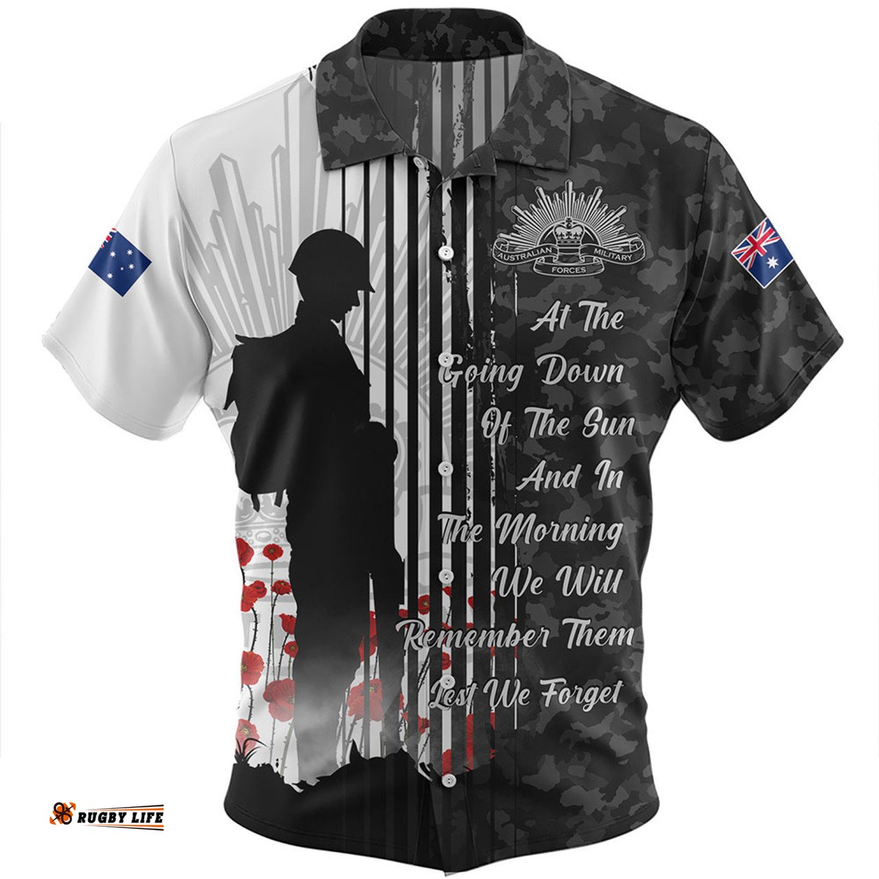 Amazing Aussie Australia Spirit Of Remembrance Day Lest We Forget Black Hawaiian Shirt