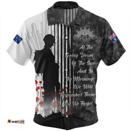 Amazing Aussie Australia Spirit Of Remembrance Day Lest We Forget Black Hawaiian Shirt