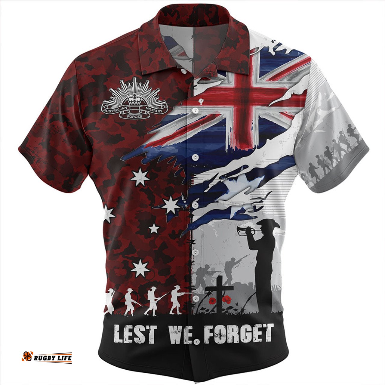 Amazing Aussie Australia Remembrance Day Lest We Forget Australian Military Tribute Red Hawaiian Shirt