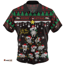 Amazing Aussie Australia Merry Christmas Tis The Season Koala Edition Hawaiian Shirt