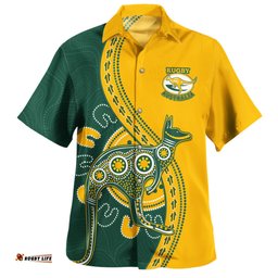 Amazing Aussie Australia Wallabies Custom Go Wallabies Aboriginal Inspired Jersey Yellow Hawaiian Shirt