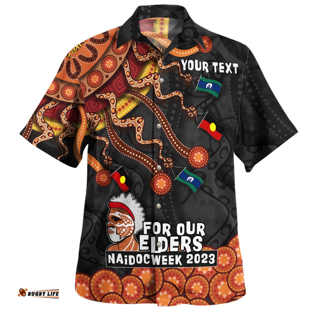 Amazing Aussie Australia Naidoc Week For Our Elders Naidoc Week Snake Aboriginal Painting With Flag Hawaiian Shirt