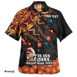 Amazing Aussie Australia Naidoc Week For Our Elders Naidoc Week Snake Aboriginal Painting With Flag Hawaiian Shirt