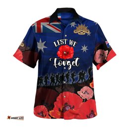 Amazing Aussie Australia Anzac Day Soldier With Poppies Flowers Hawaiian Shirt
