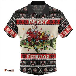 Amazing Aussie Australia Fishing Santa Ugly Christmas Hawaiian Shirt