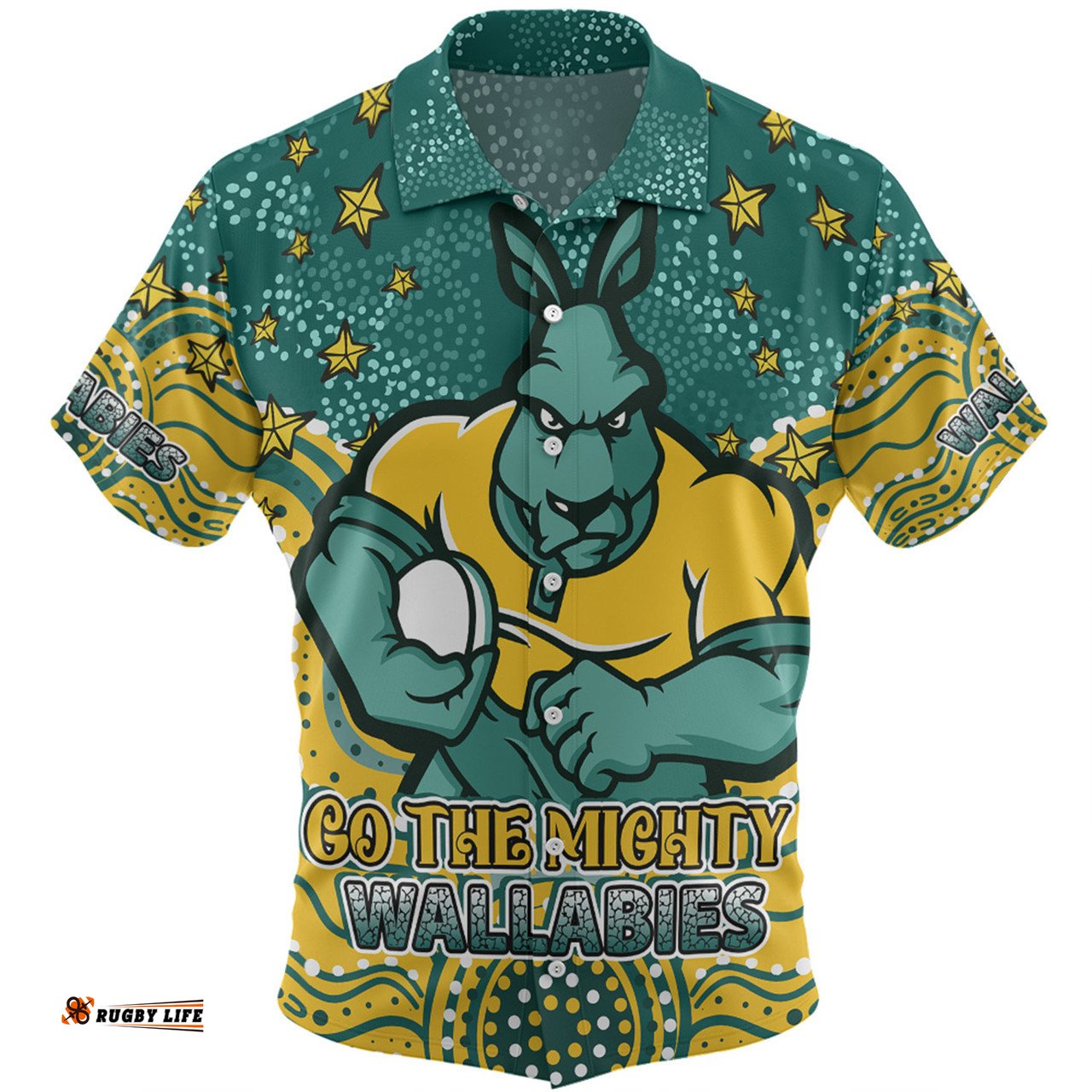 Amazing Aussie Australia Wallabies Custom Custom With Aboriginal Inspired Style Of Dot Painting Patterns  Hawaiian Shirt