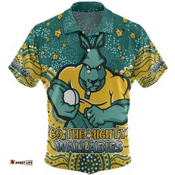 Amazing Aussie Australia Wallabies Custom Custom With Aboriginal Inspired Style Of Dot Painting Patterns  Hawaiian Shirt