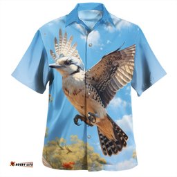 Amazing Aussie Australia Kookaburra Flying Kookaburra with Blue Sky Hawaiian Shirt