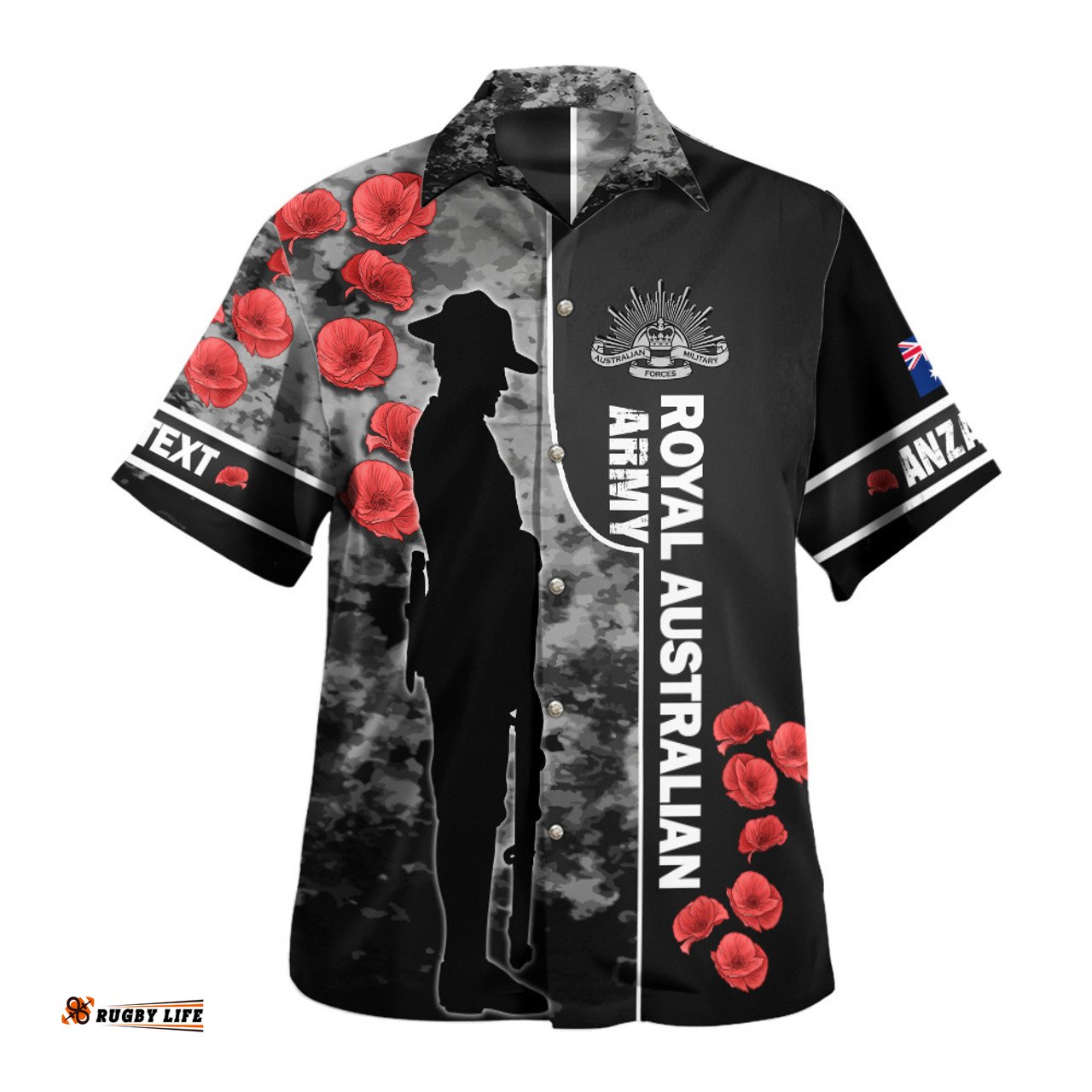 Amazing Aussie Australia Custom Royal Australian Army Anzac Day Camouflage Style Hawaiian Shirt