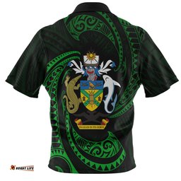 Amazing Aussie Australia South Sea Islanders Solomon Islands Green Tribal Wave Pattern Hawaiian Shirt