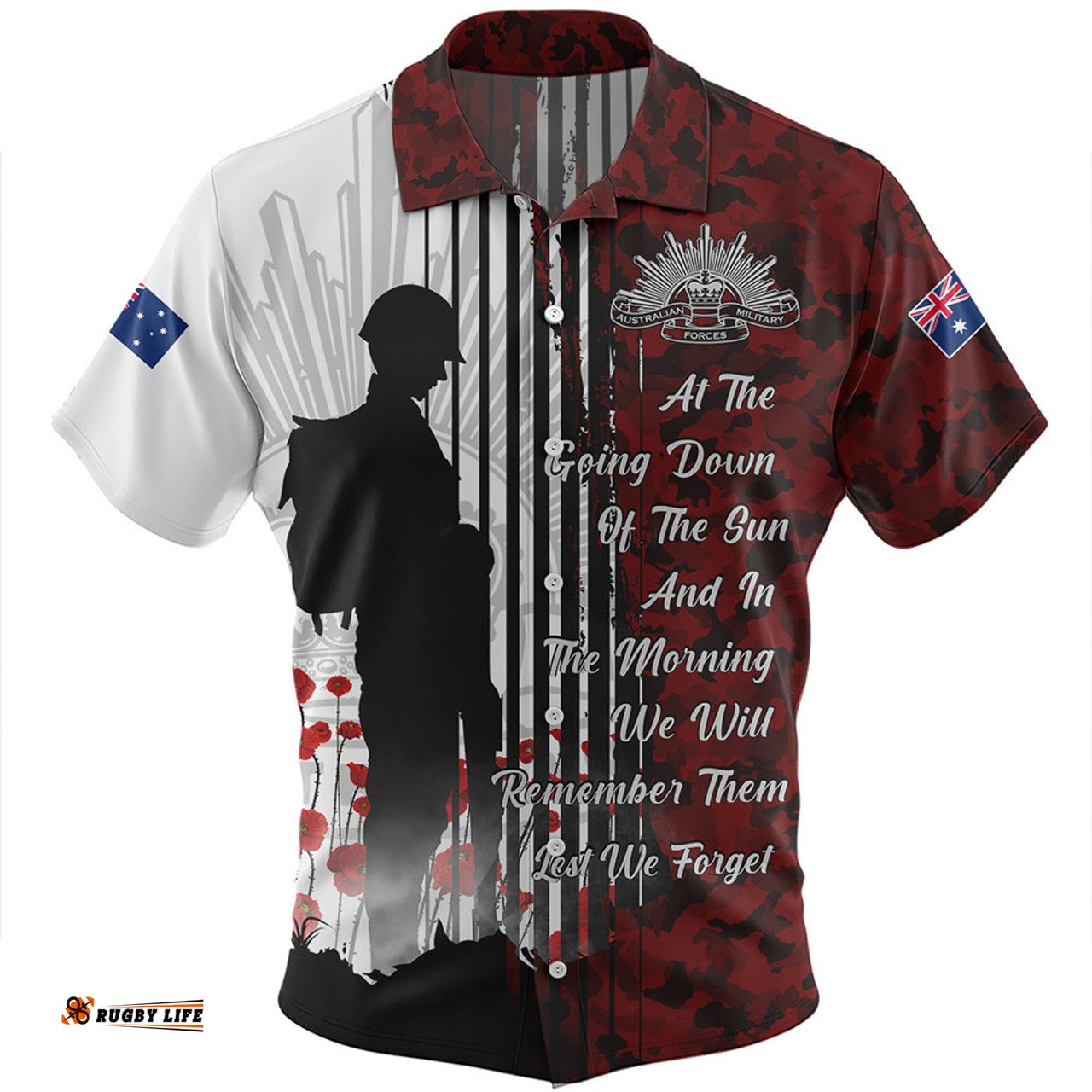 Amazing Aussie Australia Spirit Of Remembrance Day Lest We Forget Red Hawaiian Shirt