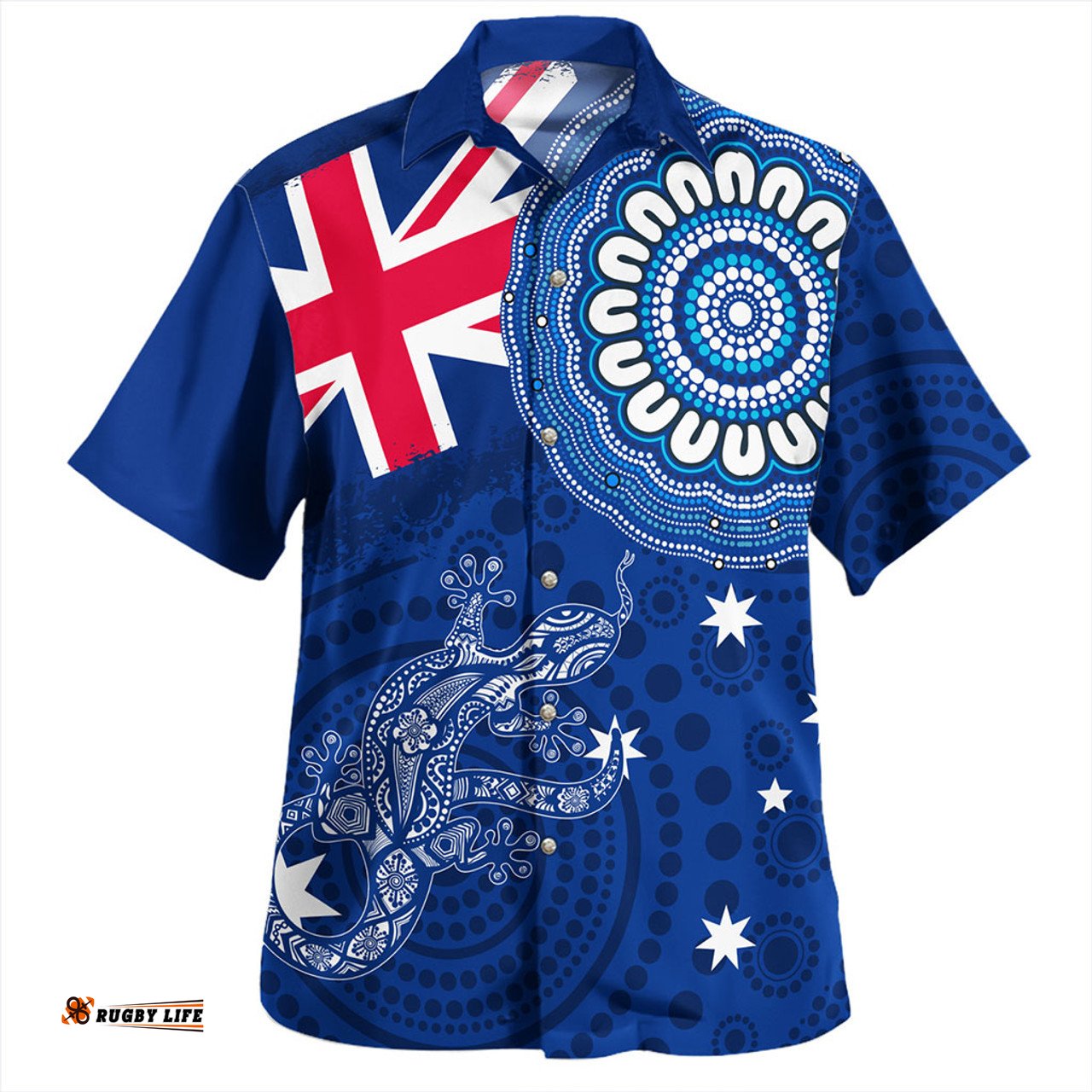 Amazing Aussie Australia Flag With Lizard Aboriginal Hawaiian Shirt